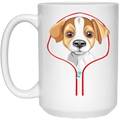 JACK RUSSEL ZIP-DOWN 15 oz. White Mug