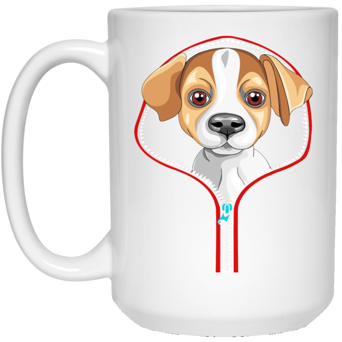 JACK RUSSEL ZIP-DOWN 15 oz. White Mug