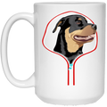 ROTTWEILER ZIP-DOWN 15 oz. White Mug