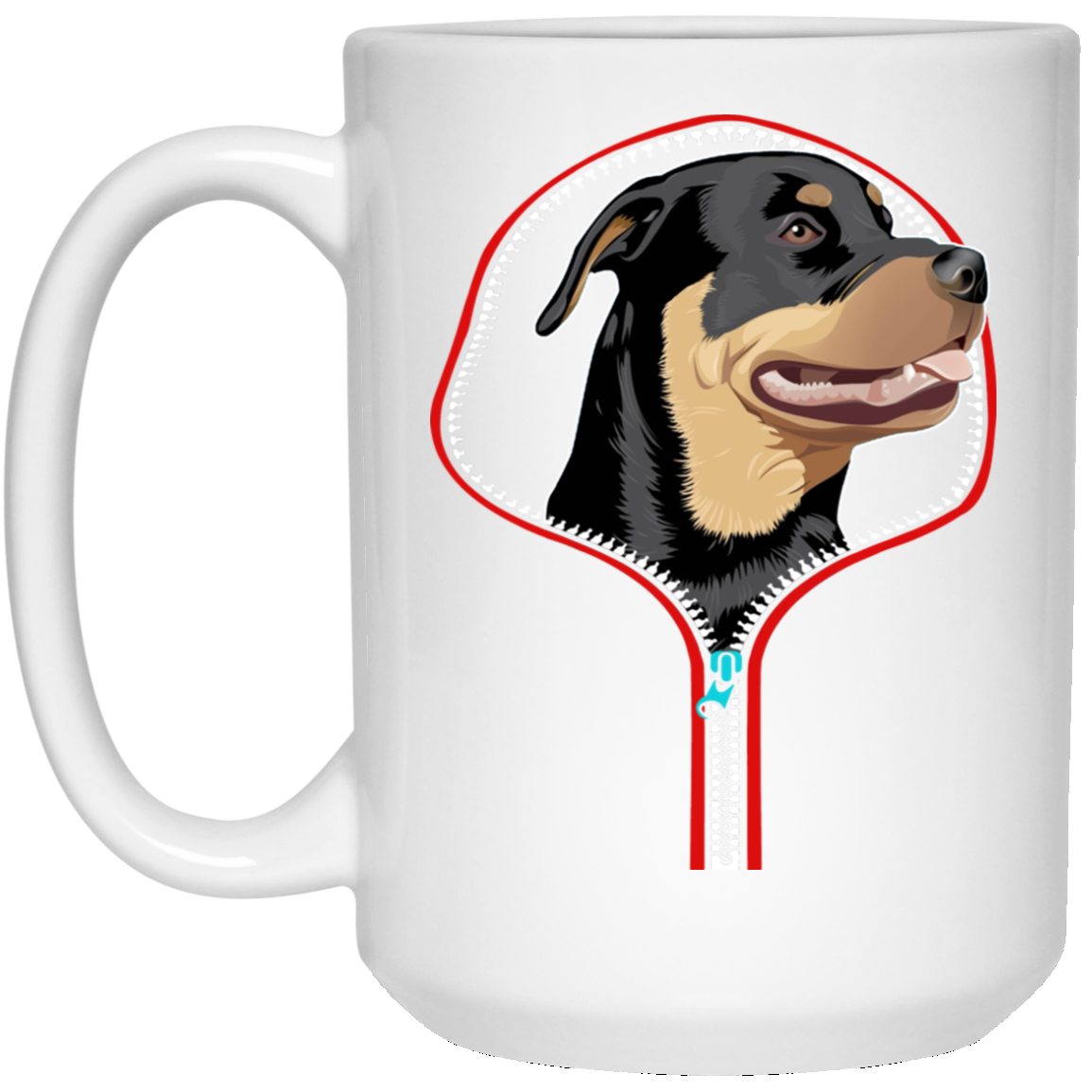 ROTTWEILER ZIP-DOWN 15 oz. White Mug
