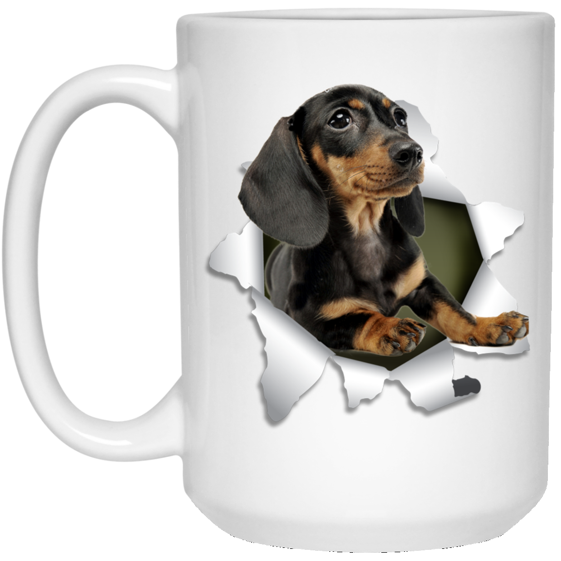 DACHSHUND 3D 15 oz. White Mug