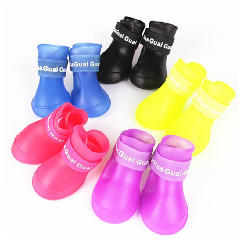 Waterproof Dog Shoes Rain Shoes for Dogs Anti-Slip Boots for Dogs Rubber Boots for Chihuahua York French Bulldog Pet Accessories