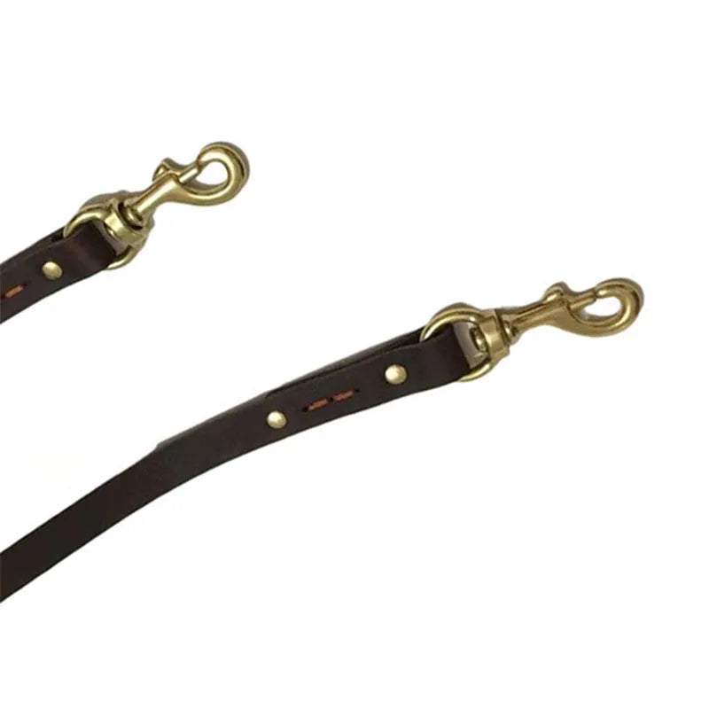 Two Large Dog Leash Real Leather Double Leashes P chain Collar Multifunctional Long Short big Dog Walking Training Lead