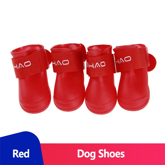 Waterproof Dog Shoes Rain Shoes for Dogs Anti-Slip Boots for Dogs Rubber Boots for Chihuahua York French Bulldog Pet Accessories