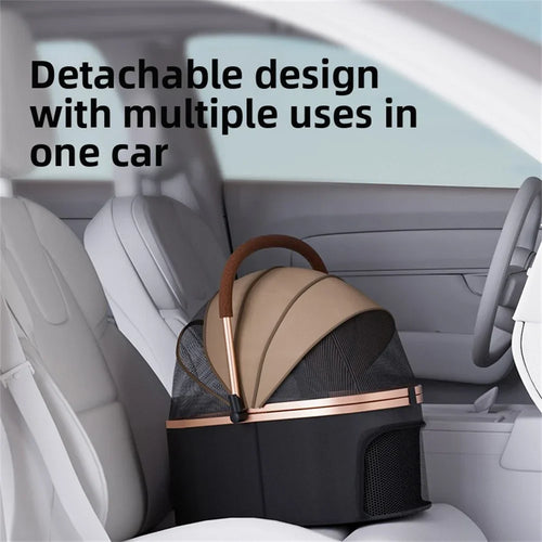 3 in 1 Detachable Pet Stroller for Dog Cat Foldable Travel Carrier up to 50lbs with Portable Carry Bag Storage Basket