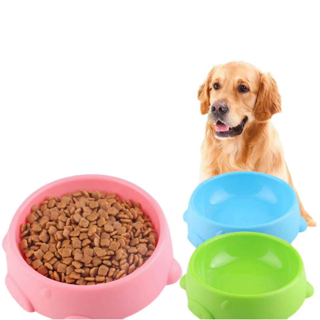 Dog Bowls for Food and Water Pet Dish with Non-Slip Base Cute Candy Color Plastic Feeder for Puppy Cat Slow Eat Bowls Easy Clean