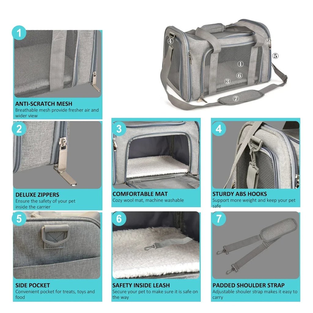 Pet Carriers Backpack Portable Breathable Foldable Shoulder Bag Cat Dog Carrier Bags Outgoing Travel Pets Handbag Transport Bag