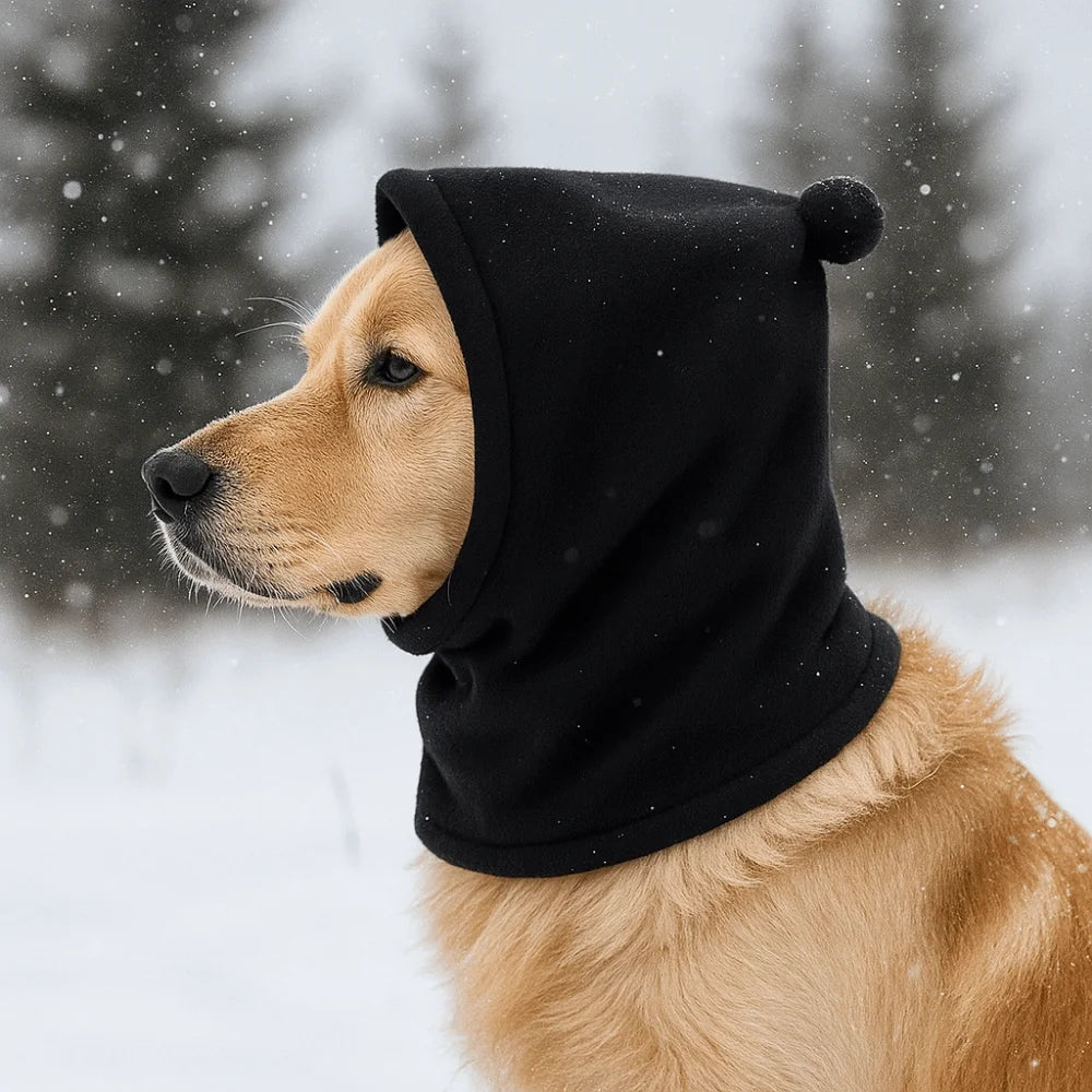 Fleece Pet Transformation Hat Solid Color Drawstring Adjustment Pet Ears Covers High Neck Warm Pet Warm Earmuffs