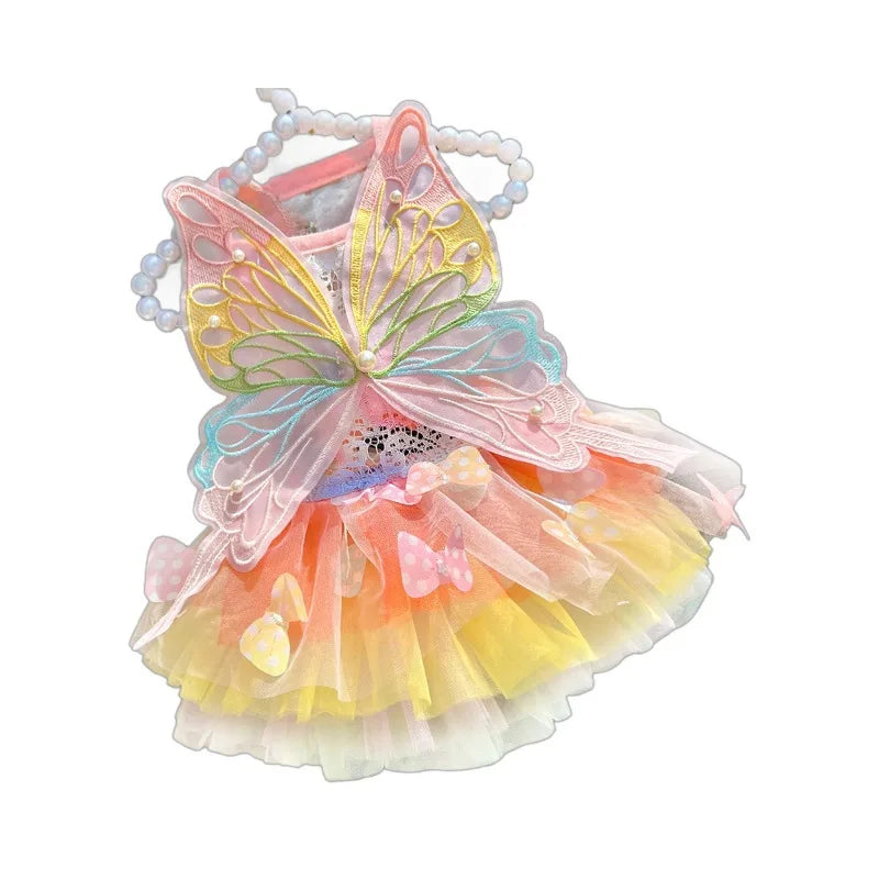 Pet clothes, summer items, thin summer dress for dogs, cat princess dress, butterfly poof dress, pet clothing, cat clothing, dre