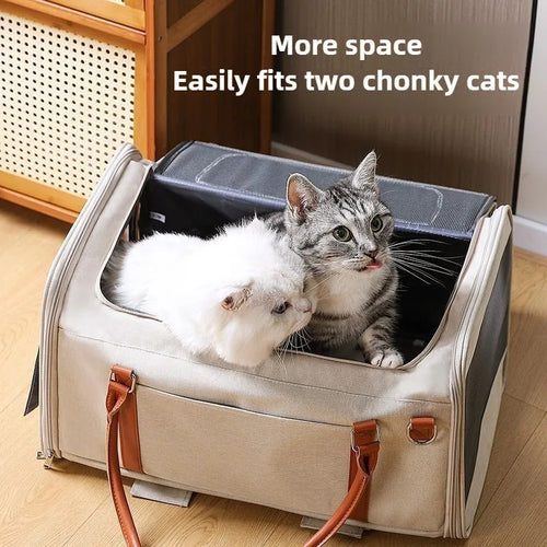 Breathable Pet Carrier with Wheels Foldable Outdoor Travel Cat Trolley Case for Cats and Dogs Large Portable Pet Trolley bag