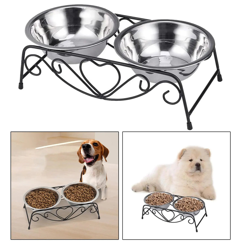 Dog Bowls Stand Stainless Steel Bowl Pet Feeder Waterer for Puppy Small Medium Large Dogs