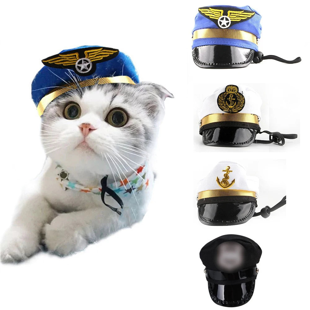Dog Halloween Funny Hat Photo Cat Pose Props Creative Pet Sailor Pilot Pirate Captain Hat dog items