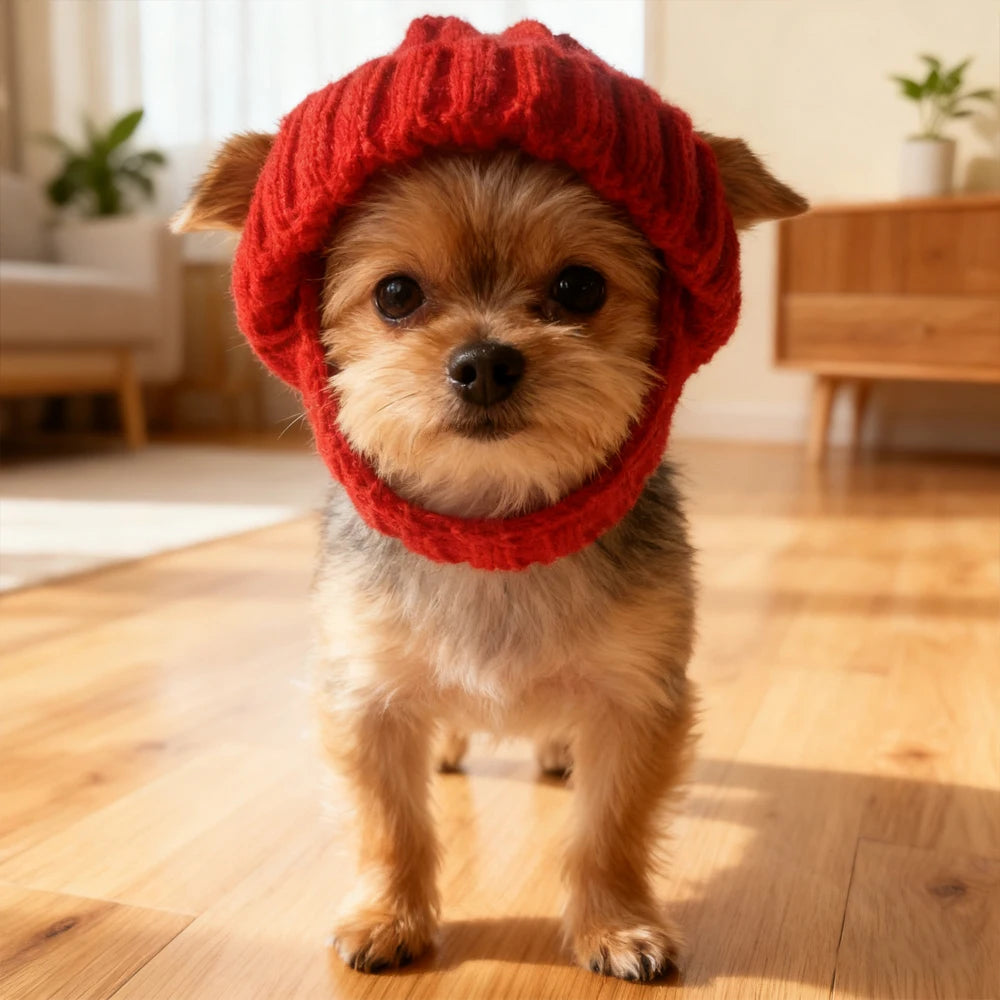 1 PC Warm Winter/Autumn Knitted Hat for Maltese Dogs Cute Hat To Keep Their Ears Warm Indoors  Outdoors for Pet Small Dogs Cats