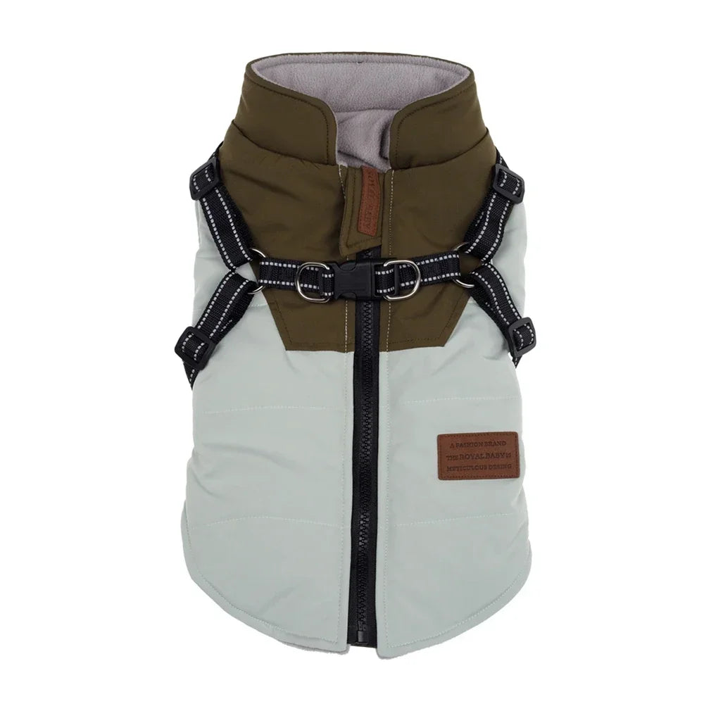 Pet Dog Jacket With Harness Winter Dog Clothes For Small Large Dogs Warm Waterproof Pet Coat Chihuahua Clothing Puppy Costumes