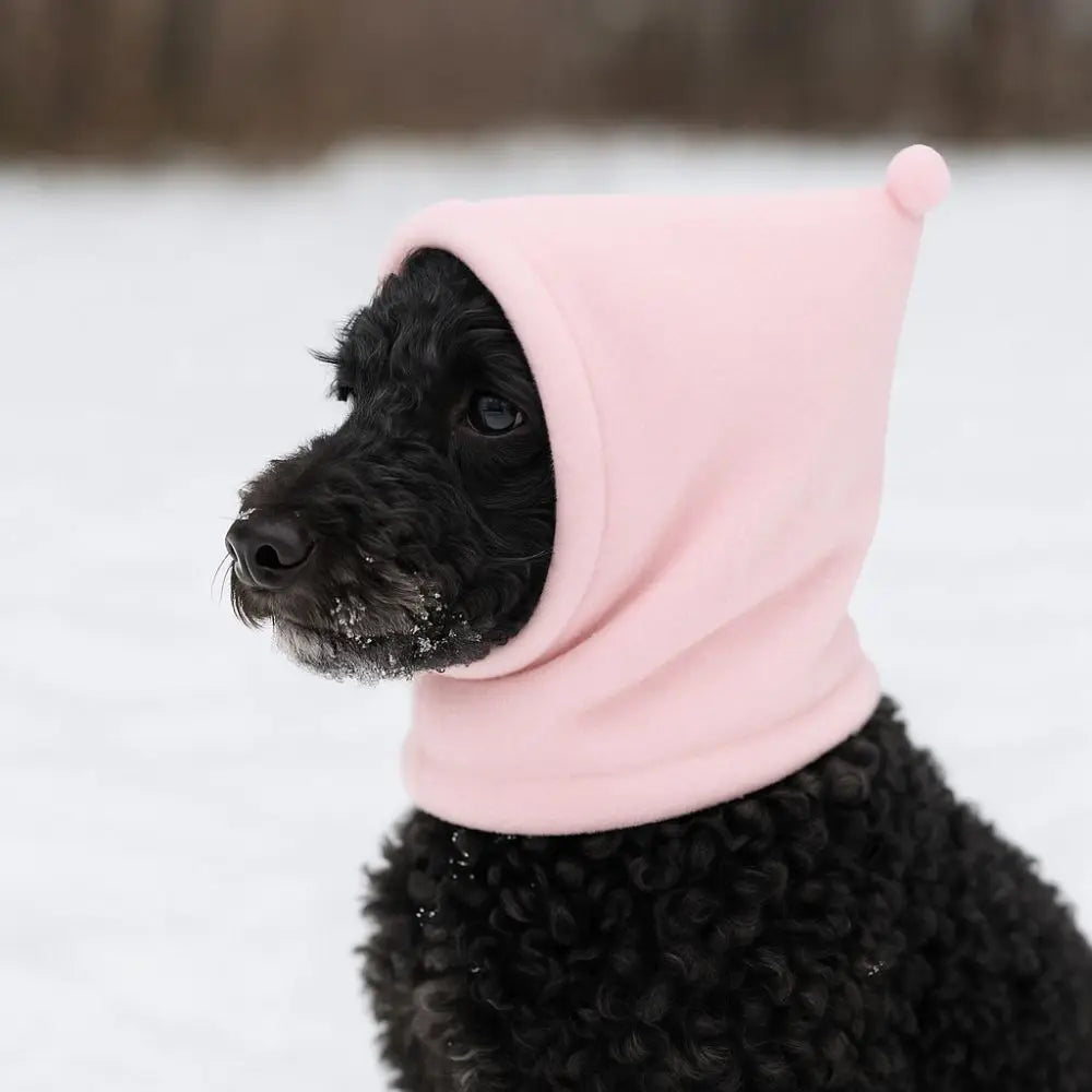 Fleece Pet Transformation Hat Solid Color Drawstring Adjustment Pet Ears Covers High Neck Warm Pet Warm Earmuffs