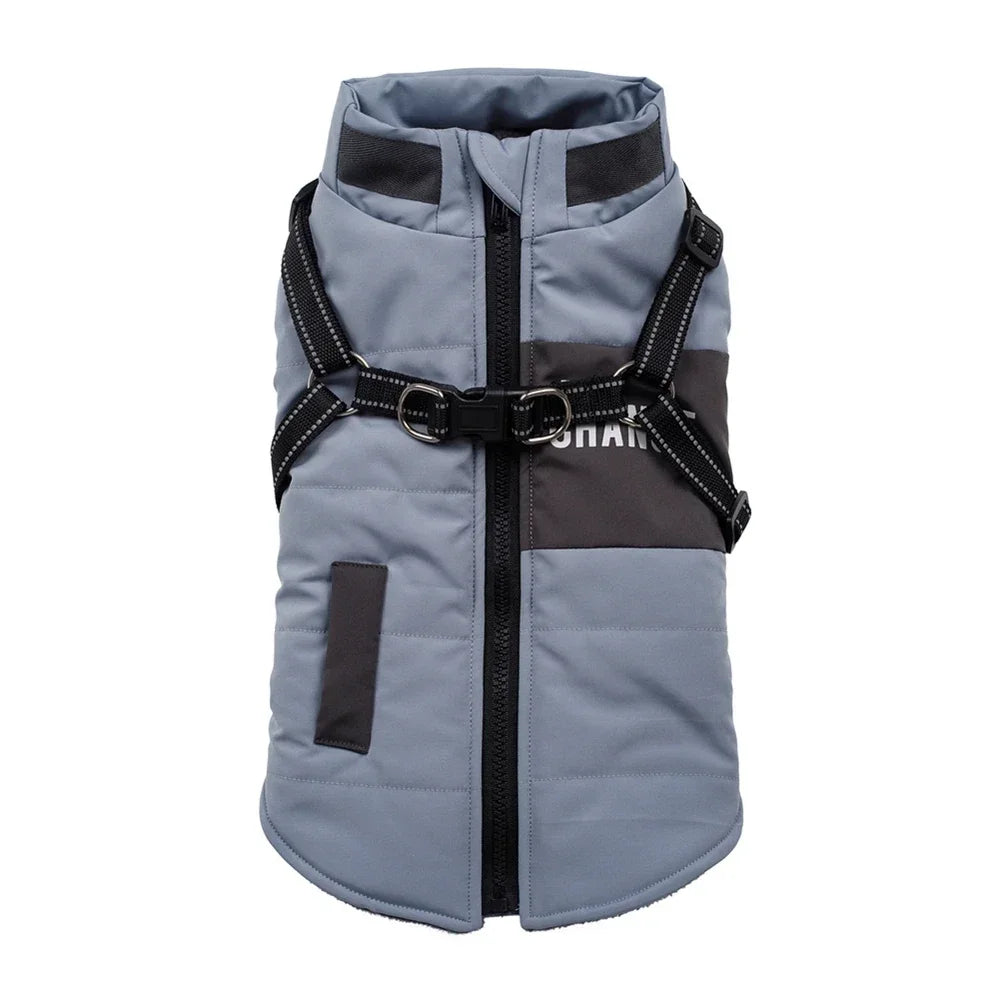 Pet Dog Jacket With Harness Winter Dog Clothes For Small Large Dogs Warm Waterproof Pet Coat Chihuahua Clothing Puppy Costumes