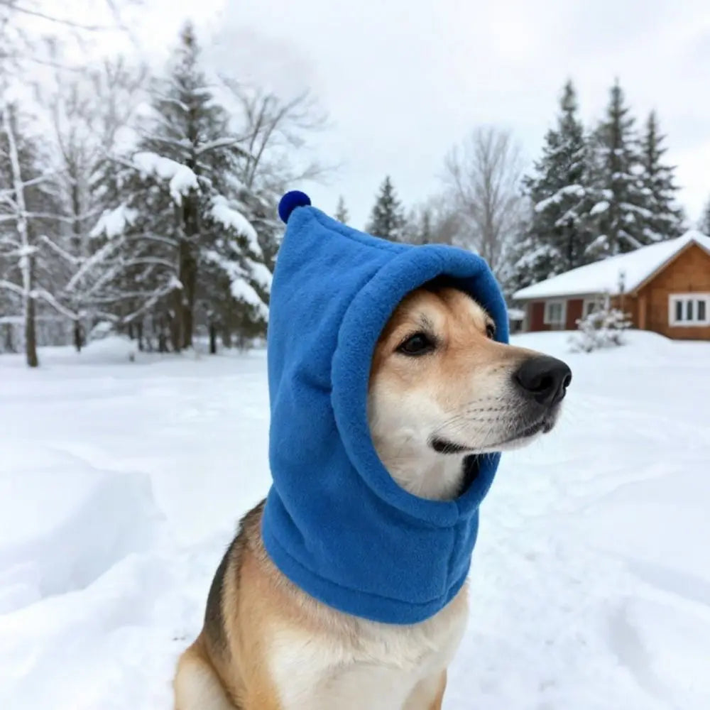 Fleece Pet Transformation Hat Solid Color Drawstring Adjustment Pet Ears Covers High Neck Warm Pet Warm Earmuffs