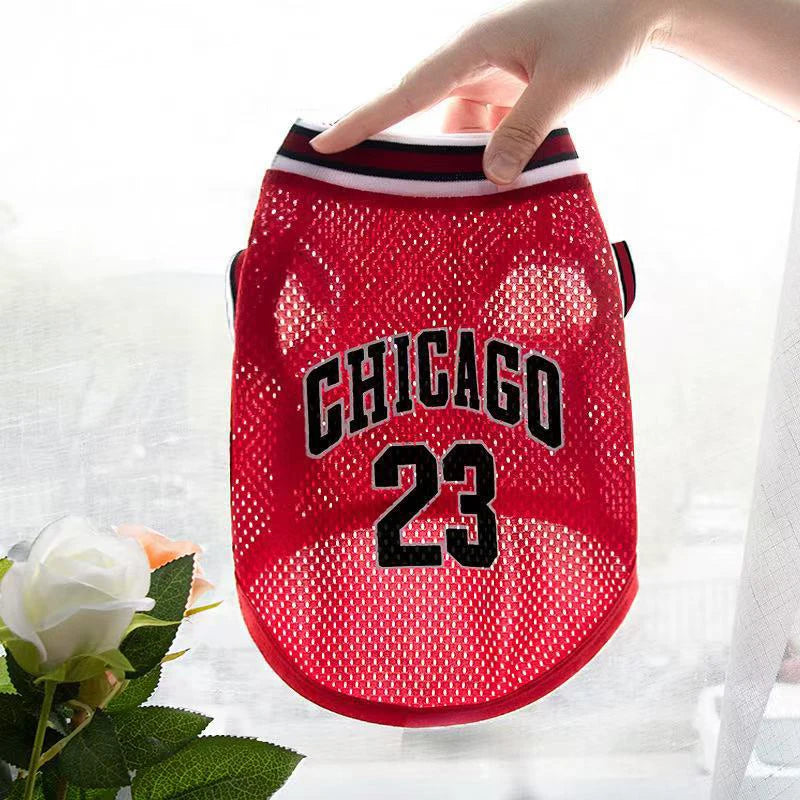 Summer Pet Clothing Medium Large Dogs Sunscreen Clothes Bulls team Jerseys Vest Mesh Breathable Thin T-shirt Casual Dog Outfits