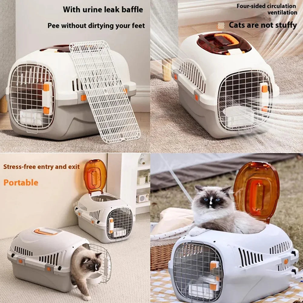 Portable Cat Carrier Foldable Pet Travel Carrier Bag for Cats Small Dogs, Soft Side Pet Transport Box for Outdoor & Car Travel