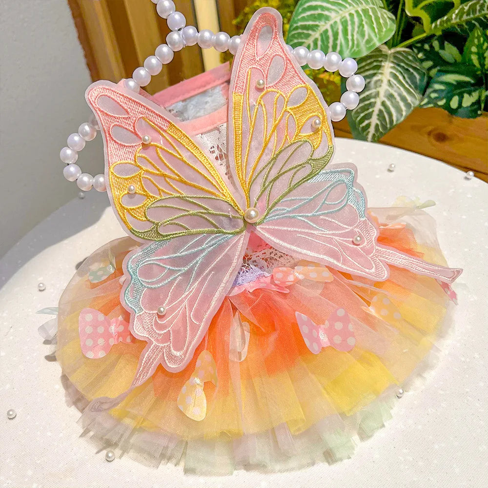 Pet clothes, summer items, thin summer dress for dogs, cat princess dress, butterfly poof dress, pet clothing, cat clothing, dre