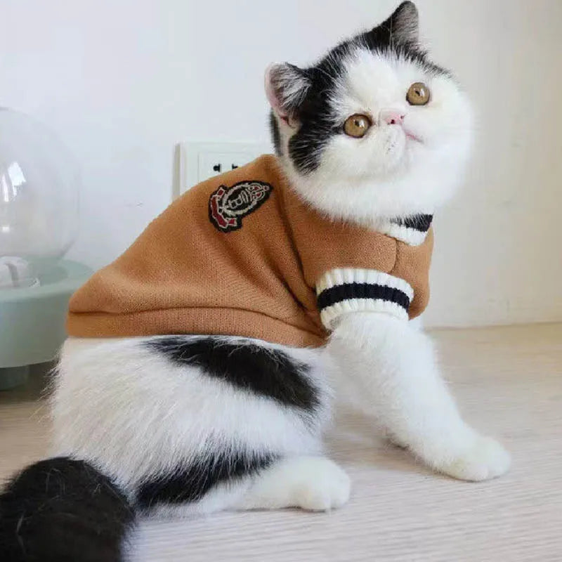 Cat Dog Sweater Pullover Winter Pet Clothes for Small Dogs Cat Vest Puppy Jacket Pet Cat Clothing Kitty Costume Ubranka Dla Psa
