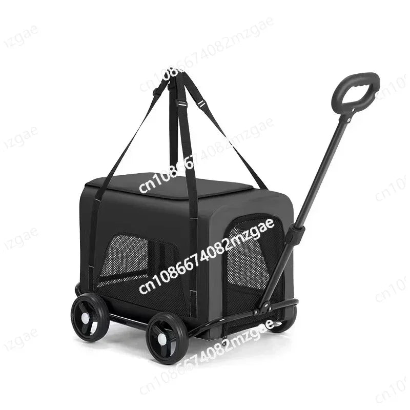 Wholesale Lightweight 4-Wheel Pet Travel Trolley Detachable Dog Stroller Pet Carrier Bag for Cats and Dogs