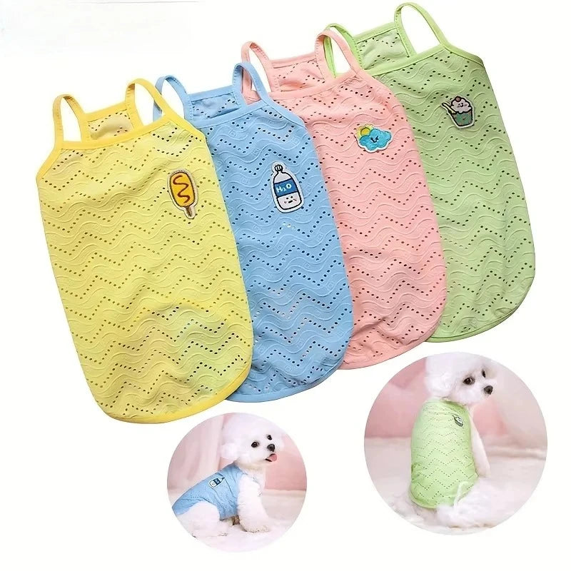 Summer Dog Clothes for Small Dogs Thin Cute Dog Vest Puppy Clothes Breathable Chihuahua Clothes Cat Vest Pet Supplies