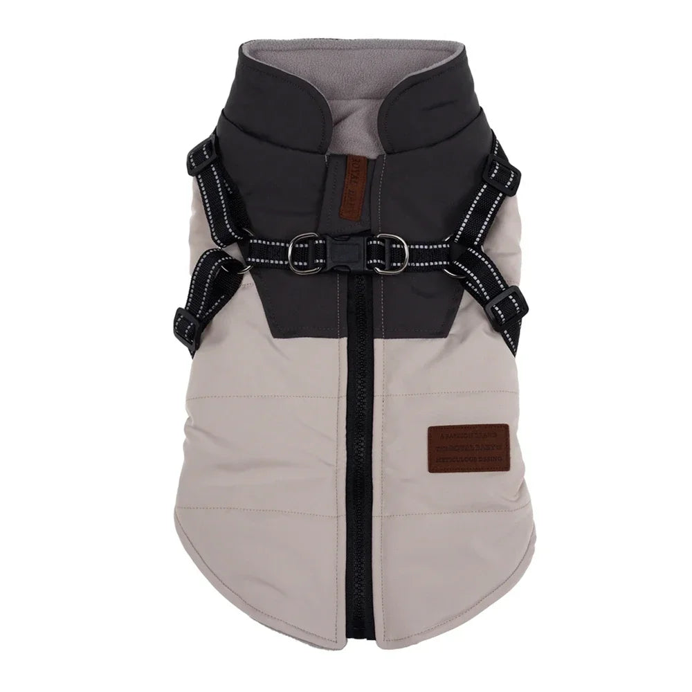 Pet Dog Jacket With Harness Winter Dog Clothes For Small Large Dogs Warm Waterproof Pet Coat Chihuahua Clothing Puppy Costumes
