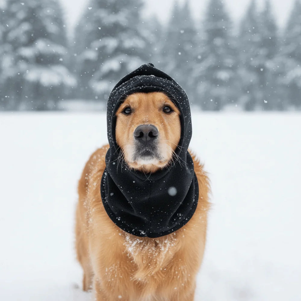 Fleece Pet Transformation Hat Solid Color Drawstring Adjustment Pet Ears Covers High Neck Warm Pet Warm Earmuffs