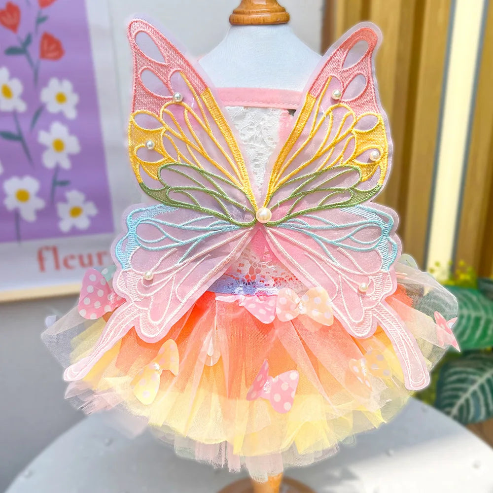 Pet clothes, summer items, thin summer dress for dogs, cat princess dress, butterfly poof dress, pet clothing, cat clothing, dre