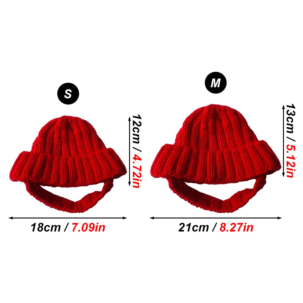 1 PC Warm Winter/Autumn Knitted Hat for Maltese Dogs Cute Hat To Keep Their Ears Warm Indoors  Outdoors for Pet Small Dogs Cats