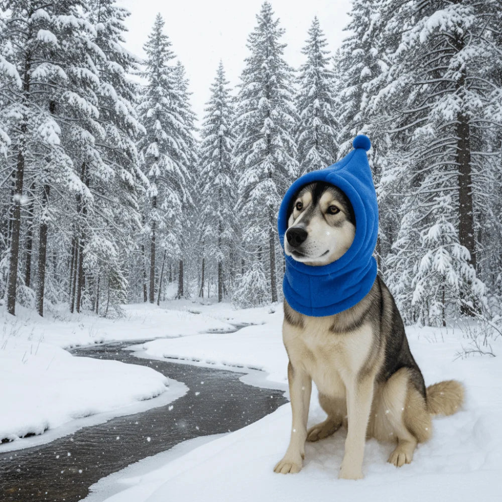 Fleece Pet Transformation Hat Solid Color Drawstring Adjustment Pet Ears Covers High Neck Warm Pet Warm Earmuffs