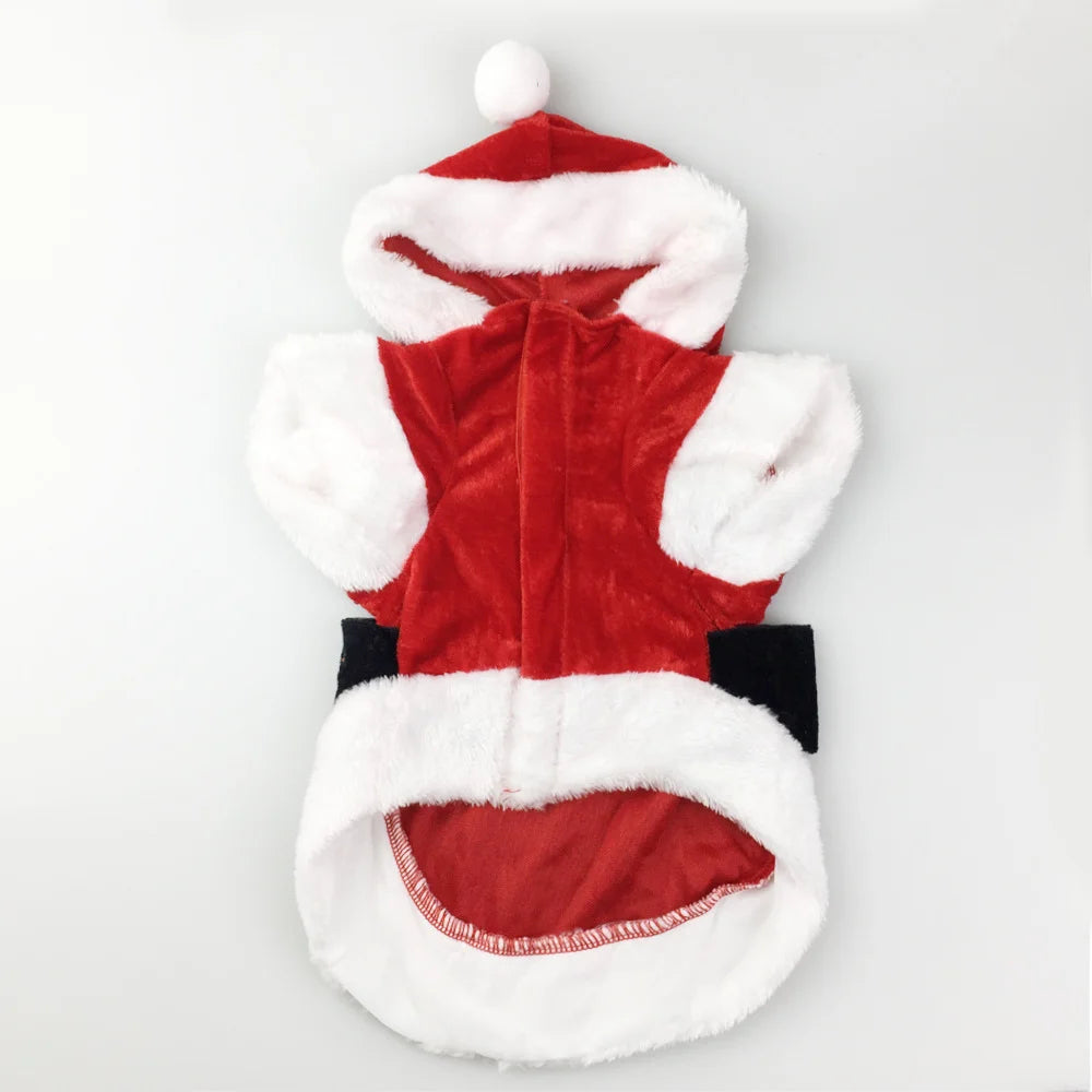 Santa Christmas Costume Clothes for Pet Small Dogs Winter Dog Hooded Coat Jackets Puppy Cat Clothing Chihuahua Yorkie Gift