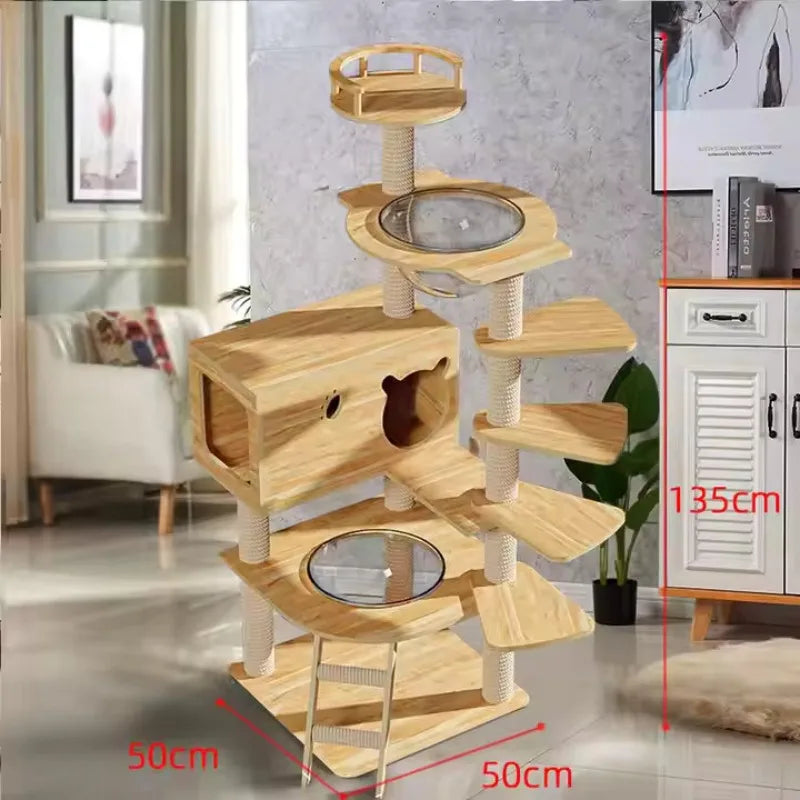 Modern Natural Cat Tree Simple Cat House Furniture With Sustainable Features Scratching Post Made Of Wood Sisal Fur