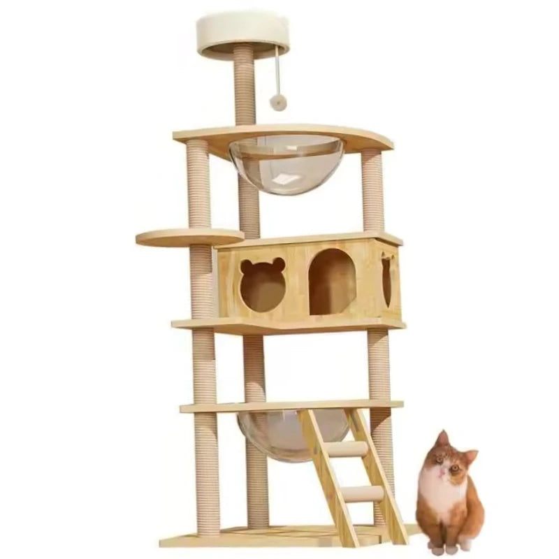 Modern Natural Cat Tree Simple Cat House Furniture With Sustainable Features Scratching Post Made Of Wood Sisal Fur