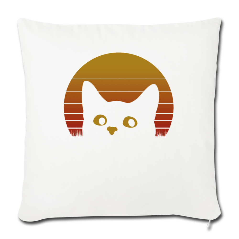 Vintage Eighties Style Cat Throw Pillow Cover 17.5” x 17.5”