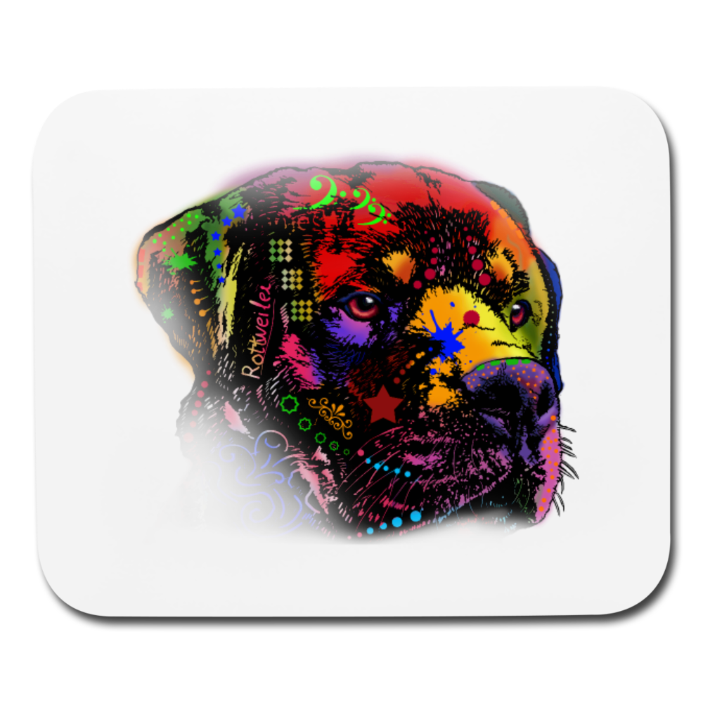 Hand Painted Rotweiler Mouse pad Horizontal